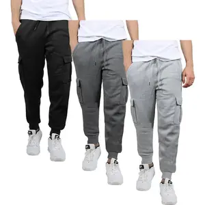 3PackMen'sFleeceLinedCargoJoggerSweatpants(SizesS-2XL)