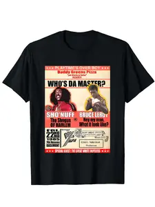 Unisex The Last Dragon Retro Fight Poster Graphic T-Shirt, Casual Streetwear Tops – Black & Vintage Red Print, "Who's Da Master?" 80s Movie Design, Nostalgic Cult Classic Streetwear Aesthetic, Soft Cotton Fabric, Relaxed Fit, Perfect for 80s Film Fans