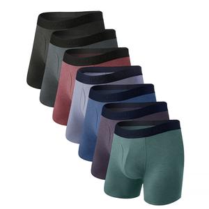 BAMBOO COOL Men's Boxer Briefs with Fly - Natural Silky Viscose Spandex Polyester Fabric, Breathable Moisture-Wicking Lightweight Menswear Undergarments, 4 or 7-Pack High-Quality Classic Stretch S-3XL Sizes tiktokshopspringglowup summervibes,, Plain,summe