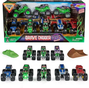 Monster Jam Grave Digger 40th Anniversary 8-Pack 1:64 Monster Trucks + Extras! (R&amp;B Exclusive)