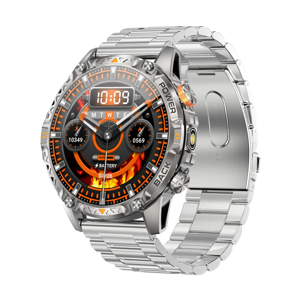 New Tech Smart Watch - Waterproof Wearable Outdoor Sports Device with Bluetooth Calling, Heart Rate Tracking, Blood Oxygen Detection, Pedometer, Flashlight, Compass, Touch Screen Control