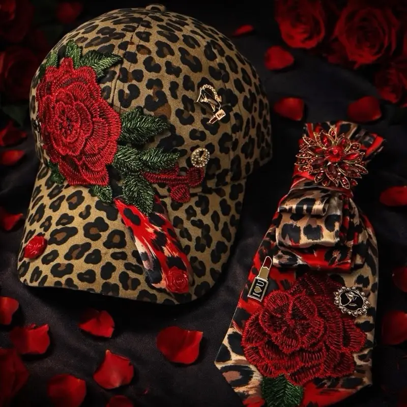 Rose Custom made Hat and Tie set Rose Custom made Hat and Tie set