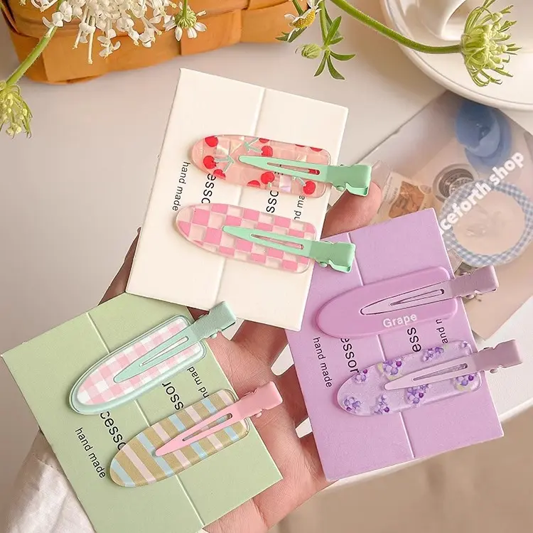Sweet and cute juice-colored seamless hair clips, women's bangs clips, makeup clips Sweet and cute juice-colored seamless hair clips, women's bangs clips, makeup clips