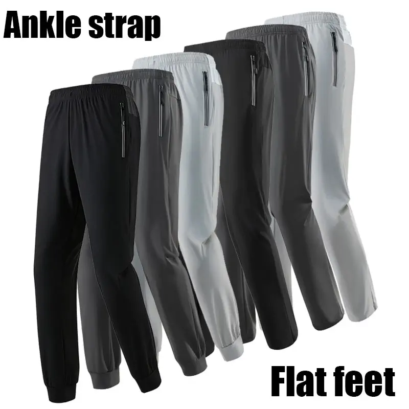 3PCS ice silk sports pants, elastic waistband zipper pocket, thin high elasticity quick drying fitness pants, suitable for indoor sports and summer outdoor activities, made of skin friendly smooth and soft fabric, breathable sports underwear, suitable for