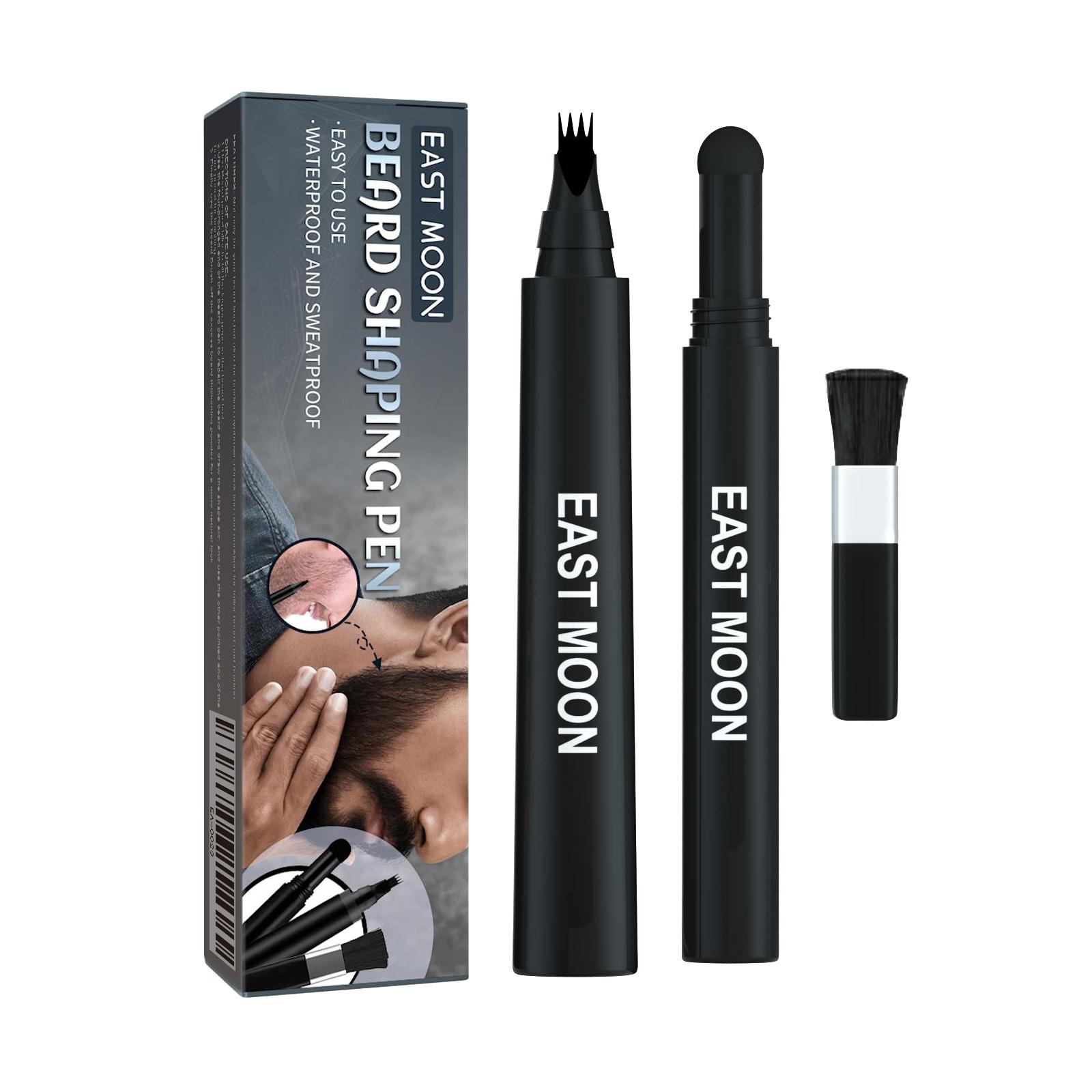 3-in-1 Beard Filling Pen Set for Men, Beard Shaping & Filling Tool with Powder Stick, Beard Pen and Brush, Professional Beard Styling Kit