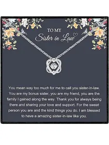 To My Sister in law Jumping Heart Pendant Necklace with Card and Gift Box Packaging, Birthday Gift for Sister in law, Christmas Gifts, Love Heart Necklace, Jewelry Gift