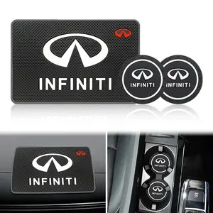 1/2/3PCS Car coaster anti-slip silicone phone holder pad high quality PVC anti-slip mat accessories For Infiniti QX55 QX50 QX60 QX80 Q50 Q70L Q60 Q30 Q70 QX70 QX30 ESQ JX