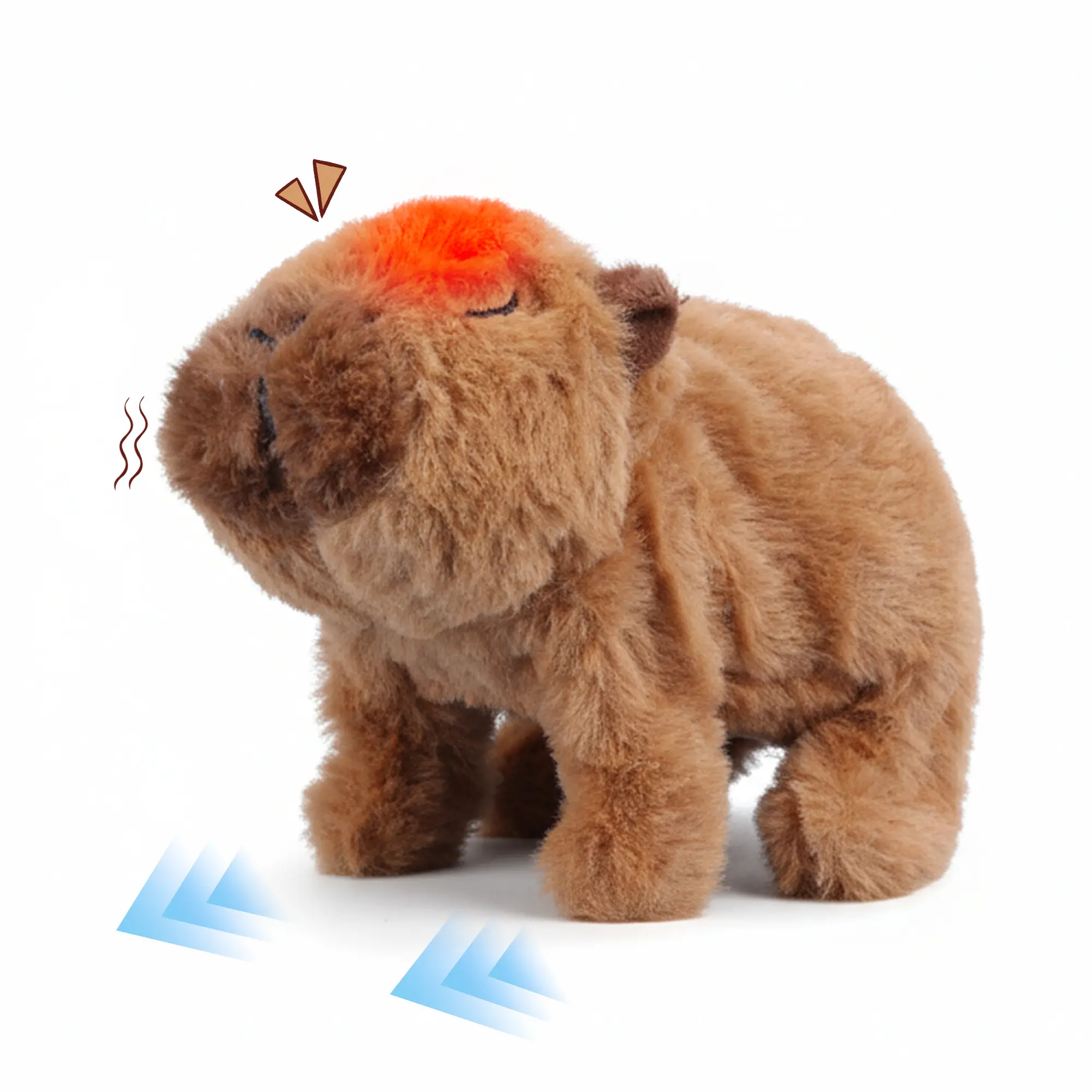 Walking Capybara Toy with Soft Headlamp, Electric Moving Capibara Plush ...