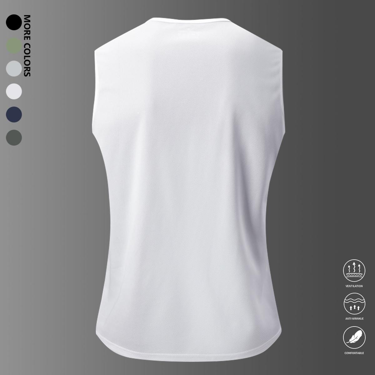 Men’s 3-piece sleeveless T-shirt set — breathable, quick-dry athletic shirts suitable for summer gym workouts, running, and training