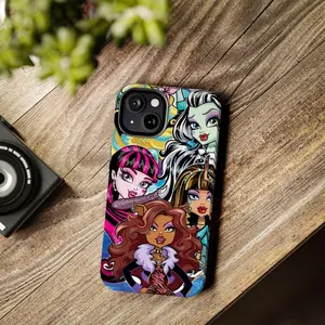 Monster High Characters Protective Phone Case for iPhone 13 Pro Max - Durable and nique Design Featuring Draculaura, Frnd Teens Featuring Draculaurple iPhone Designs - Durable Shockproof Case for Girls and Teens - Tough Phone Case for iPhone