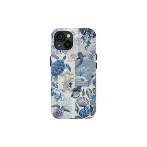 Blue Ocean Coquette Phone Case |       Blue Marine Aesthetic Phone Cover Suitable For IPhone17/IPhone17 Air/IPhone17 Pro/IPhone17 Pro Max/16 Pro Max/15 Pro Max/14 Pro Max/13 Pro Max/12 Pro Max, Pixel |       Cute Sea Creature, Preppy Girly Shockproof Case