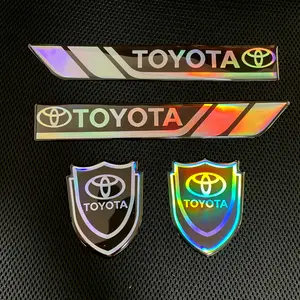 For Toyota car body decorative stickers, 4-piece set, car stickers, polycarbonate (PC) material, colorful waterproof stickers, car emblem stickers