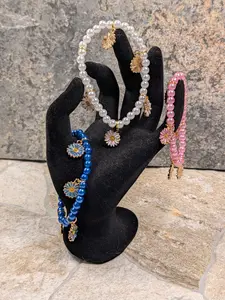 Boho Daisy Pearl Festival Bracelet Set – Pastel Flower Beaded Kandi Jewelry Pack of 10