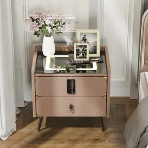 20" Tall Smart nightstand with combination lock and Bluetooth player wayfair  chair bed  tables top charging station wood nightstand bed side table