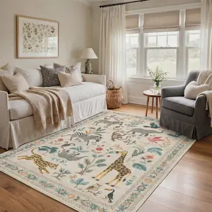 【Deals For You Days】GENIMO Outdoorfun Non Slip Area Rug for Living Room, Entryway, Bedroom, Kitchen and Corridor - Lightweight Mat, Machine Washable Low Pile Rugs