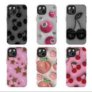 3D Cherry Y2K Coquette Case, Cherries iPhone Case Print For iPhone 17 16 15 14 13 12 11