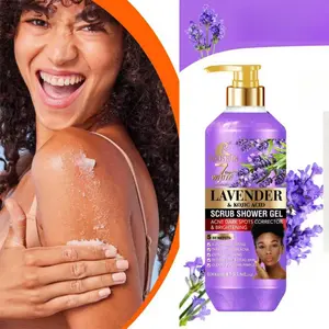 Extra-large Lavender SCRUB EXFOLIATING CLEANSING SHOWER GEL 1000ML Moisturizing and moisturizing skin lasting fragrance all seasons whole family large capacity shower gel,For the entire family to use