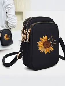 Women's Crossbody Bag with Multiple Pockets & Adjustable Strap, Lightweight Design for Daily Commute & Casual Outings