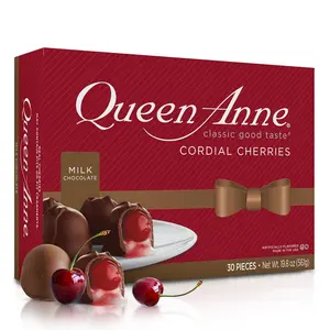 Queen Anne Milk Chocolate Covered Cordial Cherries | 19.8 Ounces | 30 Piece Gift Box | Whole Cherry Sweet Creamy Fruity Flavor