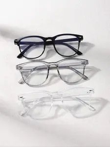 Men's Classic Square Frame Eyeglasses, Fashion Eyeglasses for Work, Daily Clothing Decor, Perfect for Student Daily Use, Stylish Square Frames, Trendy Casual Eyeglasses