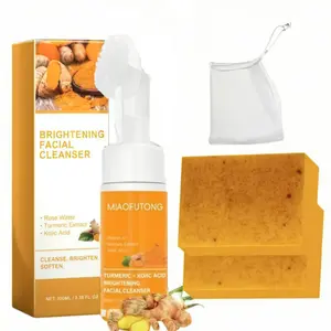 Turmeric Wash and Care two Piece skincare Set Turmeric Cleansing Mousse and Soap Facial Wash face care products Comfort Cleanser For Body Women& Men