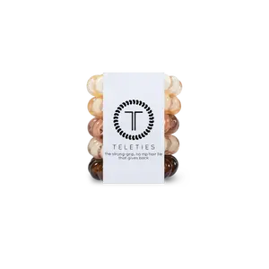 TELETIES - For the Love of Nudes - Tiny Hair Ties - Pack of Five - Strong Grip Scrunchie Elastics