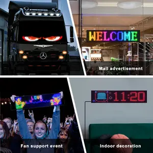 Devil Eyes Light for Cars DIY Dynamic Windshield Eyes Animated LED for Truck Colorful Eye Lamp Soft Screen Waterproof Semi Truck Windshield LED Eyes