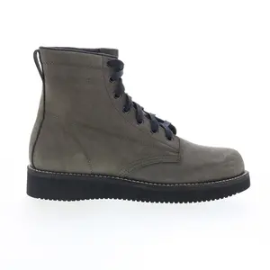 Broken Homme James Boot FB12002 Mens Green Suede Lace Up Casual Dress Boots