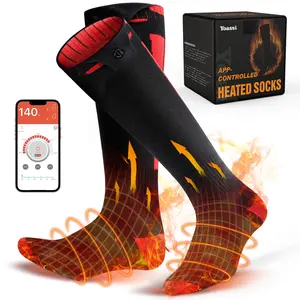 Heated Socks for Men & Women, Electric Thermal Socks with 8000mAh Battery, APP Control & 4 Heat Levels, Rechargeable Winter Warm Socks for Skiing, Hiking, Hunting, Camping, Outdoor Activities