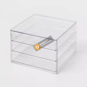 All Purpose 3 Drawer Storage Clear - Brightroom: Acrylic Utility Bins, Universal Storage, 1352 Volume Capacity