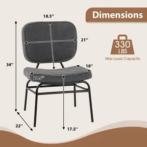 COSTWAY - Upholstered Accent Chair Sherpa Reading Chair with Sponge Padding-Gray