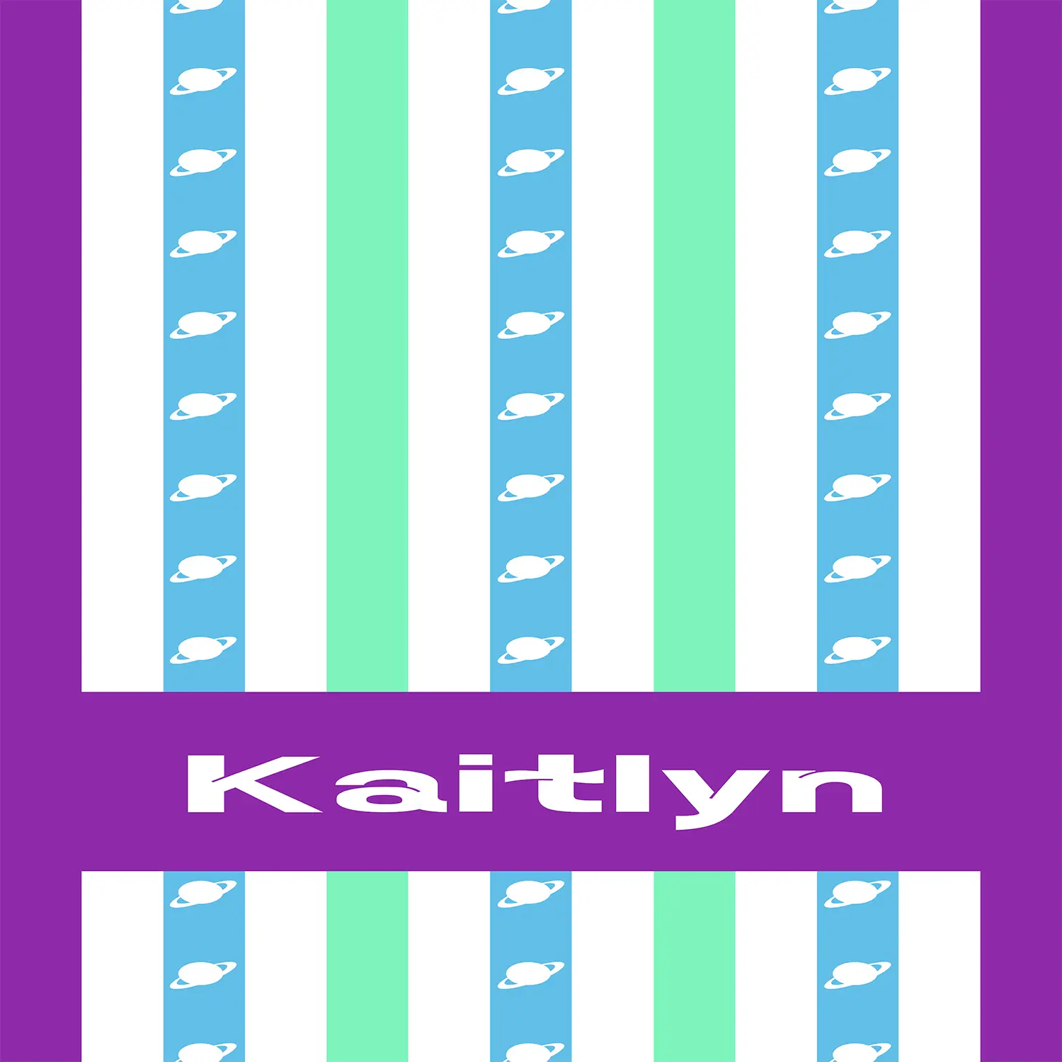 Stripes - Name - Space Planet Purple Green