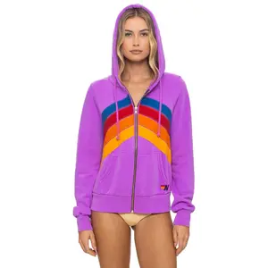 MOUNTAIN STITCH CHEVRON 4 ZIP HOODIE - NEON PURPLE