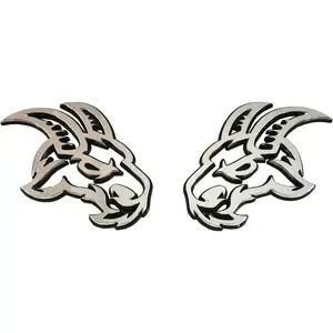 Pair  Custom  Emblems Angry Goat Right Left Badge Replacement for TRX Ram 1500 2500 3500 Badge Hellcat (Chrome)