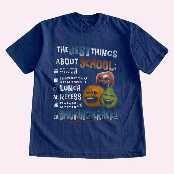 The Best Things About School Annoying Orange Graphic Tee, Vintage Y2K Cartoon T-Shirt