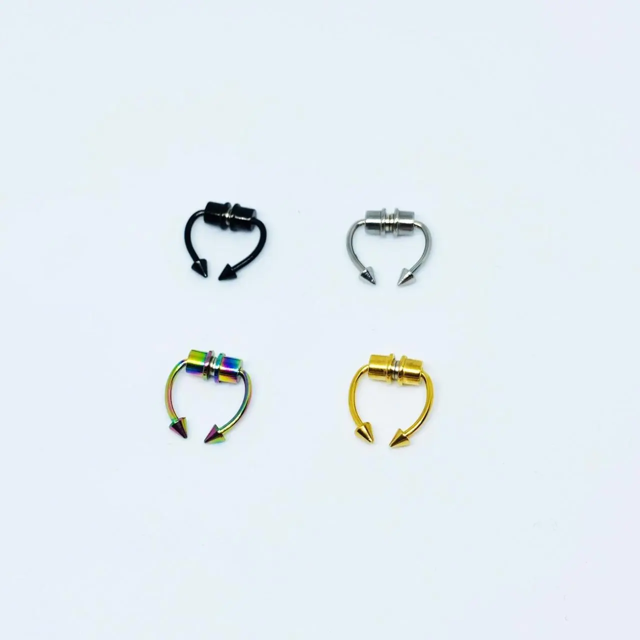 clip on septum hoop, septum ring, clip on, no piercing needed nose ring cartilage tragus helix, magnet horseshoe, magnetic hoop
