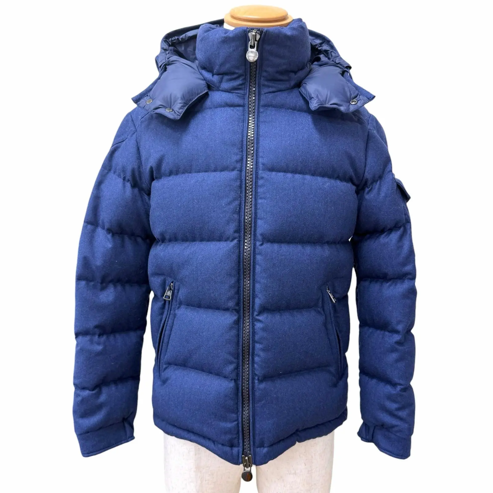 Pre-owned MONCLER Wool Small Leather Goods Montgenevre Giubbotto Down Jacket