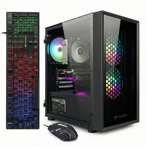 STGAubron Gaming PC Desktop Computer, Intel Core i7 up to 3.9GHz, Radeon RX 560 4G, 32GB RAM, 512GB SSD, WiFi 6, BT 5.0, RGB Fan x3, Windows 11 Home