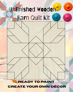 Tulip Barn Quilt Block: Cottagecore Barn Kit | Wood Beginner Quilt Kit | Flower Barn Quilt Group Painting Kit | Craft Friend quilting Club