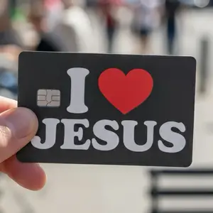(2 Pack) Religious I Love Jesus Debit Card Skin High-Quality Vinyl Card Decal Credit Card Cover Scratch-Resistant Water-Resistant Everyday Accessories