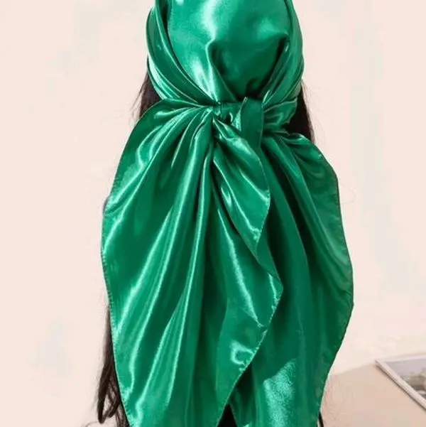 EXTREE Mouchwa Haitian Pou Mare Tet Fashion Silky Satin Headscarf For Women Girls Exquisite Pattern Lightweight Silk Graceful Scarfs 27.5 X 27.5 Inches