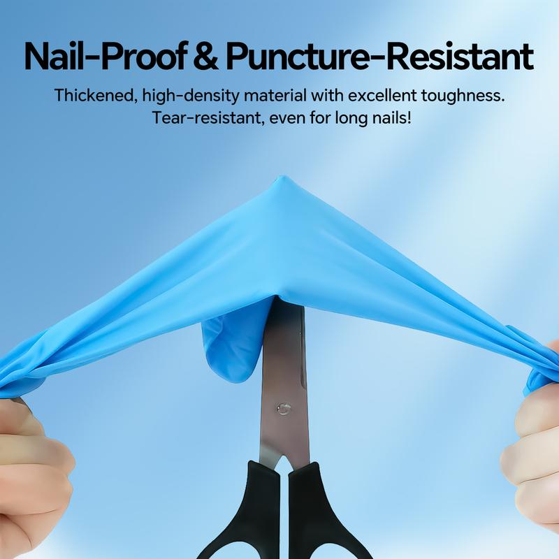500pcs Heavy-Duty Blue Nitrile Gloves , Extra Thick 8 Mil, Oil Resistant, Powder-Free, for Industrial, Salon, Laboratory, Kitchen, Cleaning - Bulk Value Pack (S/M/L/XL), Salon Supplies, Professional Workwear, Reinforced Protection, Home Cooks