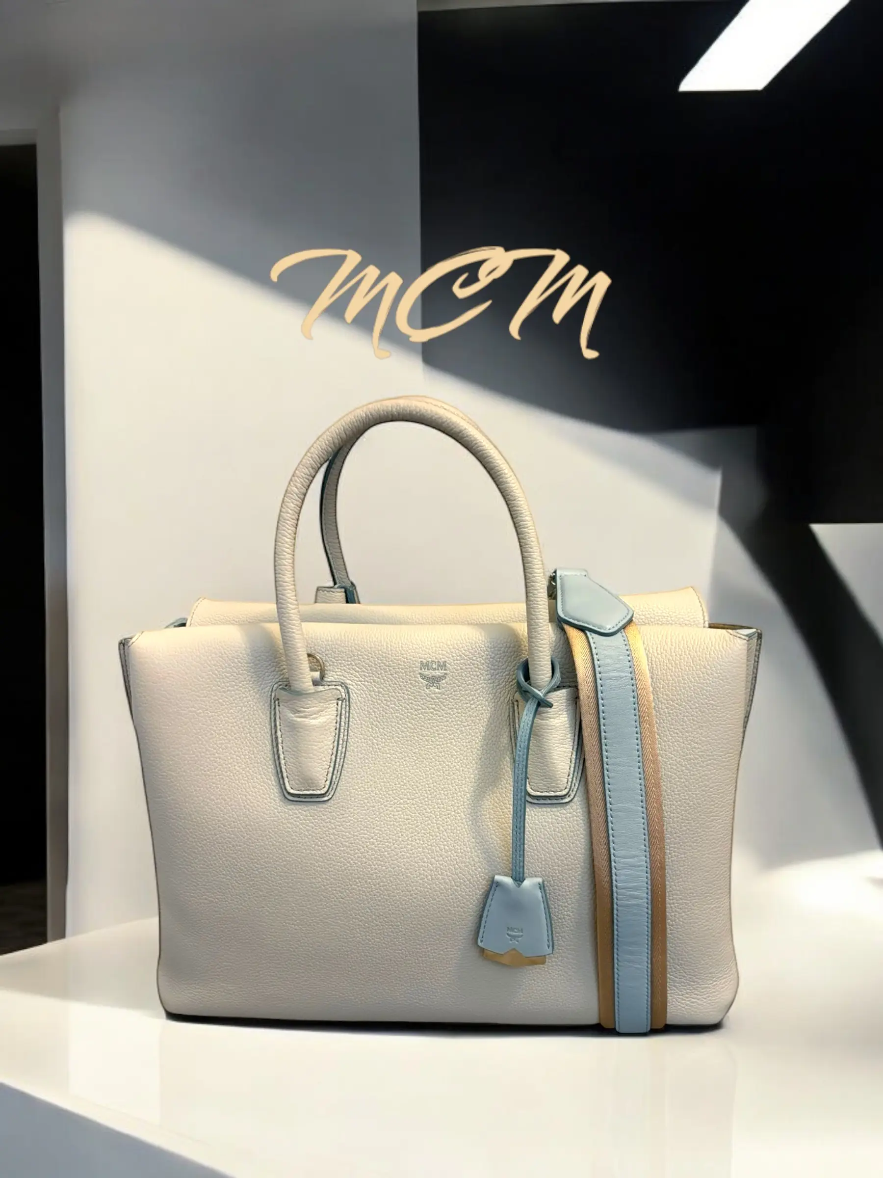 Pre-owned MCM Leather tote bags Grained Calfskin Medium Milla Tote Whisper Grey