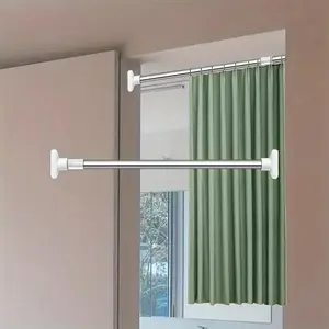 Telescopic Metal Closet Rod, Heavy Duty Plastic ClothesDrying Rack, Durable Punch-Free Curtains Rack, MuttiPurpose Hangable Hanging Rack for living Room, Laundry, Balcomy,Bathroom Storage Organizer