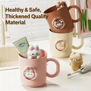 Cute Cartoon Mouthwash Cup for Students and Office Workers, Durable and Drop-Resistant Wash Cup, Tumbler Cup for Home Use, Ideal for Kids and Adults