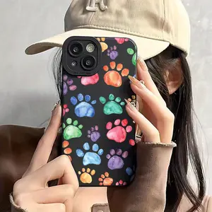 Colorful Little Paws - Black Angel Eyes Frosted TPU Painting - Compatible with Galaxy S25