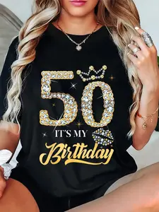 100% Cotton It's My 50th Birthday Diamond Shoes 50 Years Old Women T-Shirt