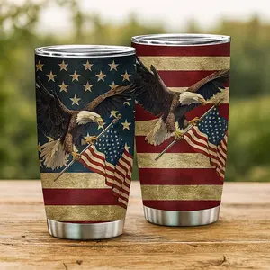 Freedom Eagle Double Wall Tumbler with American Flag and Eagle – Perfect Gift Birthdays, or Holidays Gift