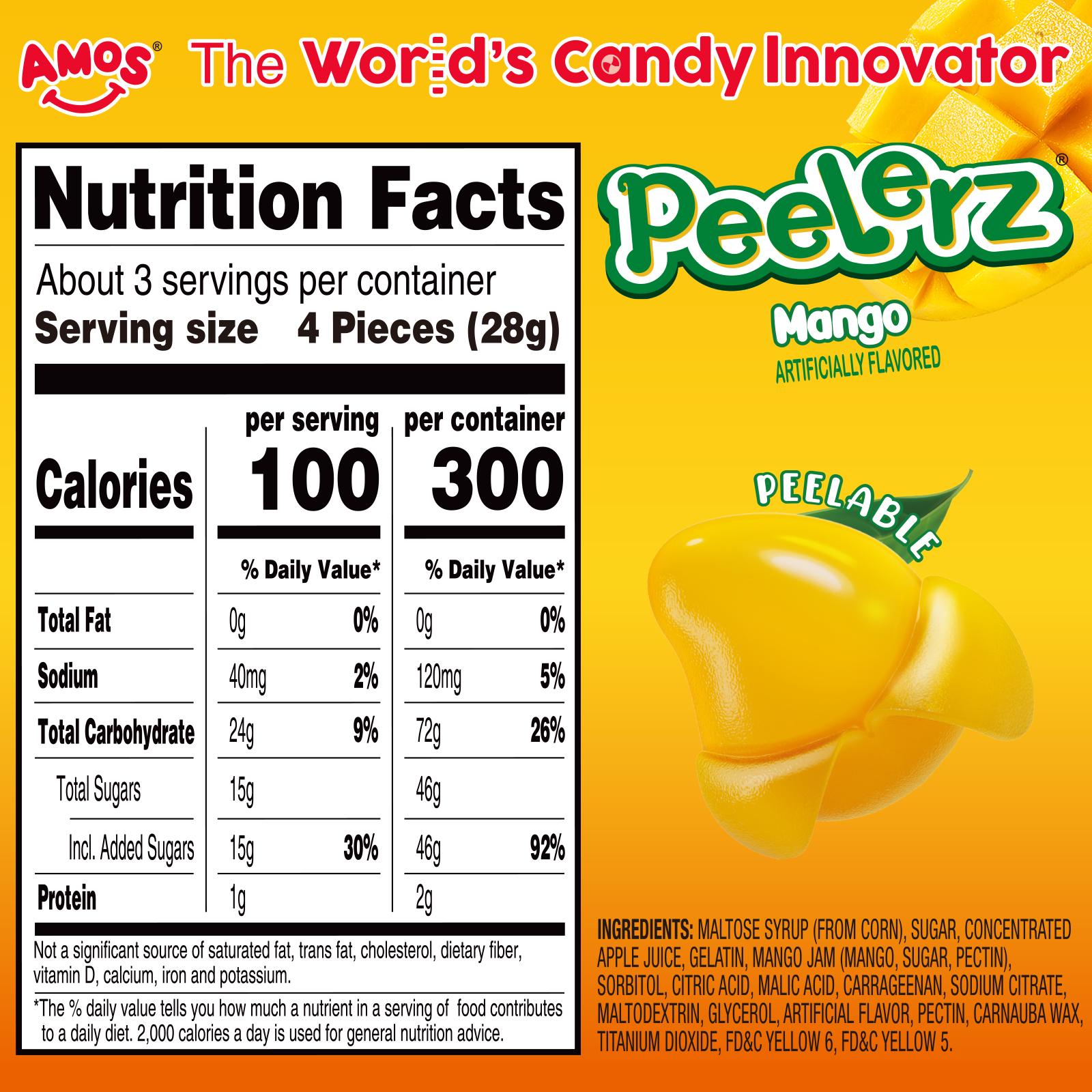 AMOS Peelerz Gummy Candy Variety Pack – 14 Bags for $14.99! Mango, Orange, Pineapple & Green Apple, Peelable Fruit Gummies, Fun Snack, 3oz Each, Shareable Treat Bundle