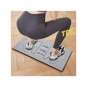 Squat Training Mat Workout Guide Mat Auxiliary Pad Anti-Slip Knee Push-Up Cushion Supportive Fitness Mats for Squats Yoga Gym Exercise Stretching Gear Fabric Loop Resistance Bands